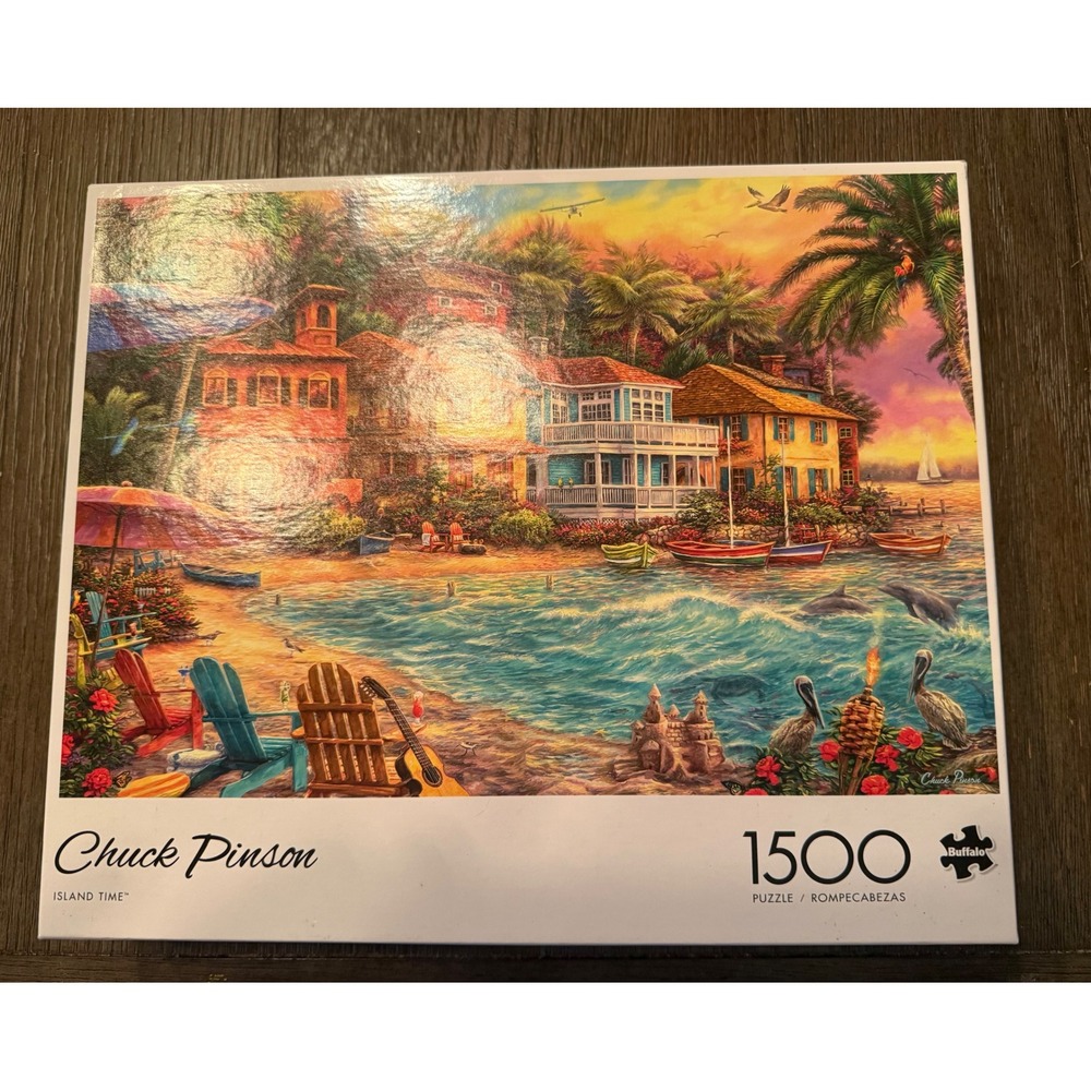 Buffalo Games Island Time Chuck Pinson 1500 Piece Jigsaw Puzzle Complete